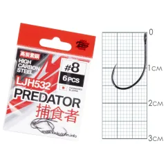           Крючки Lucky John PREDATOR сер. LJH532 разм.008 6шт.