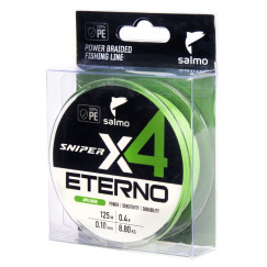 Леска плетеная Salmo Sniper Eterno х4 BRAID Apple Green 125м 0.10мм