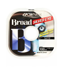         Леска рыболовная Owner BROAD SILVER EYE  диаметр 0.20 мм, длина 100 м, цвет: LIGHT GRAY
