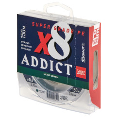           Шнур плет. Lucky John Addict х8 BRAID Moss Green 150/012