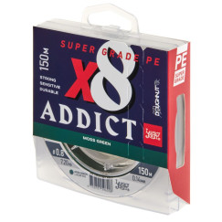           Шнур плет. Lucky John Addict х8 BRAID Moss Green 150/014