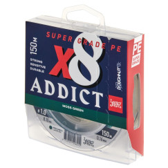           Шнур плет. Lucky John Addict х8 BRAID Moss Green 150/016