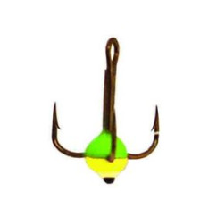           Крючок-тройник для приманок Lucky John с каплей цвет. разм.010/GRY