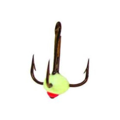           Крючок-тройник для приманок Lucky John с каплей цвет. разм.010/F