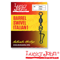           Вертлюги c застежкой Lucky John BARREL SWIVEL Italian 1 вертл. 003 10шт.