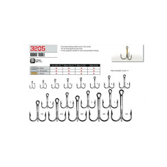 Крючки тройные Cannelle 3205 Round treblе №10 (фасовка 10шт)