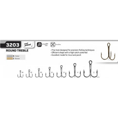 Крючки тройные Cannelle 3203 Round treble №2 (фасовка 10шт)