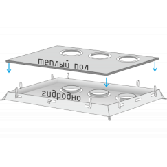 Дно гидро-термоизоляционное ЛОТОС КУБ 4 (260х210) с отверстиями под лунки (в сборе с фланцами)