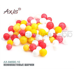 Набор пенопластовых шариков, белые, красные, желтые, 200шт.