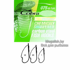 Крючок одноподдевный Cobra WEEDLESS сер.075NSB (упаковка 3 шт) размер 003/0