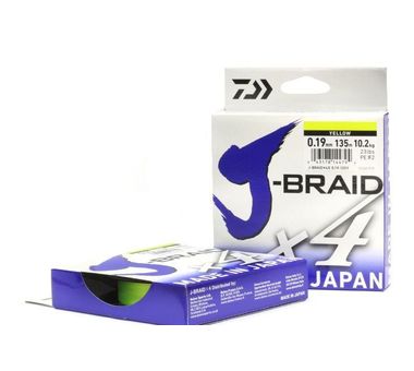 Леска плетеная J-Braid X4 135м 0,17мм fluo yellow 2