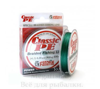 Шнур плетеный FANATIK Classik PE X4 100m (#1.5) 0.20mm 10.8kg GREEN