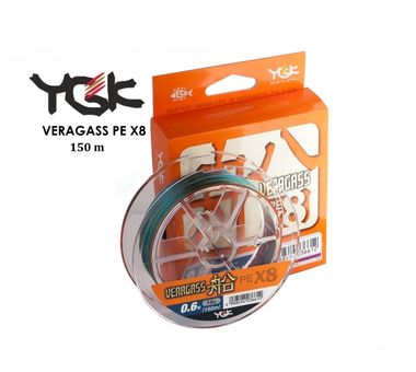 Шнур плетёный YGK Veragass PE x8 150m Диаметр: #1.2 / 10.3kg