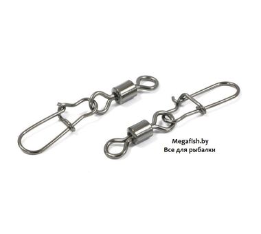 Вертлюг с карабином Gurza Rolling Swivel/Nice Snap BN (№14; 10 шт.)