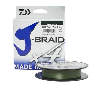 Шнур Daiwa J-Braid X4 (135 м; 0.17 мм; green)