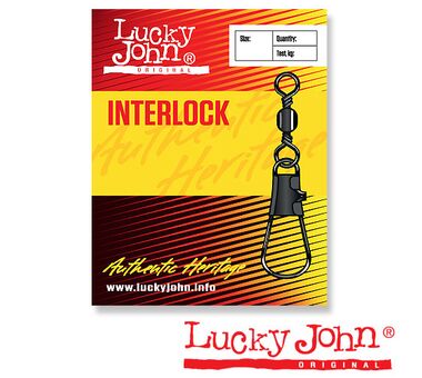 Вертлюги c застежкой Lucky John Original INTERLOCK Black