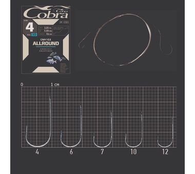 Крючки с поводком Cobra ALLROUND CNA102 70cm №10