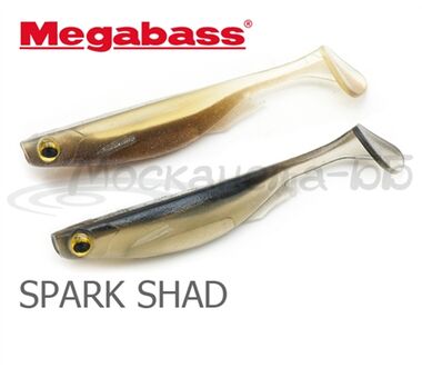 Виброхвост MEGABASS Spark Shad 5.0" SP-C, 5 шт в уп., цвет: Deadly Black