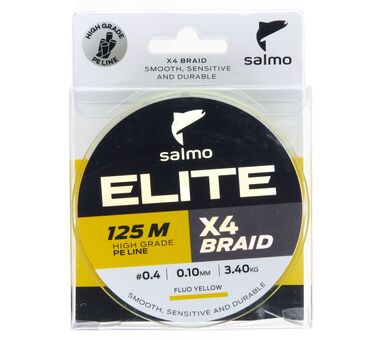 Леска плетеная Salmo Elite х4 BRAID Fluo Yellow 125м 0.1 мм