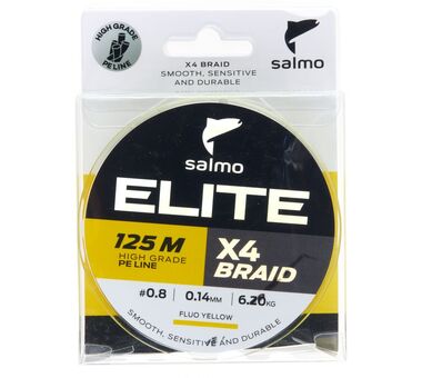 Леска плетеная Salmo Elite х4 BRAID Fluo Yellow 125м 0.14 мм