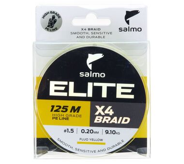 Шнур плет. Salmo Elite х4 BRAID Fluo Yellow 125/020