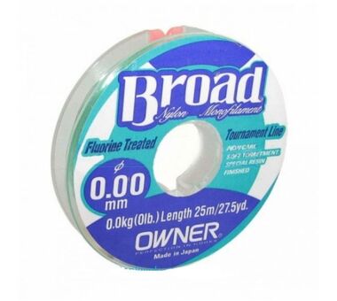 Леска рыболовная Owner BROAD диаметр 0.08 мм, длина 25 м, цвет: Natural Clear