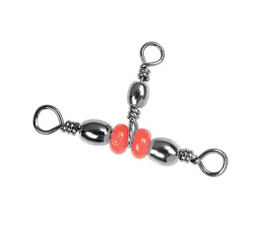 Вертлюг Sprut Barrel Triple Swivel Style 2 Red Beads/Т-образный 10х12