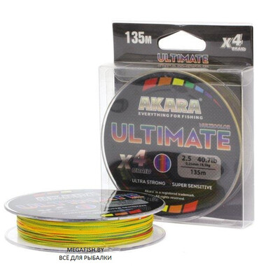 Шнур Akara Ultimate X-4 (135 м; 0.22 мм; multicolor)
