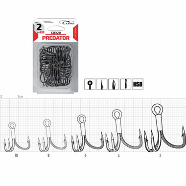 Крючки-тройники Cobra PREDATOR сер. CT320 №4
