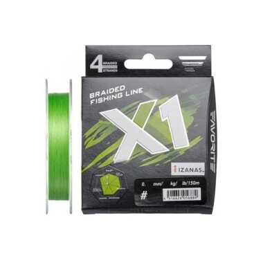 Шнур Favorite X1 PEx4 150м 0,148мм Light Green