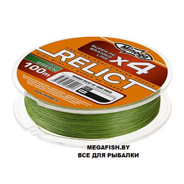 Плетеный шнур Minoga Relict Green X4 100м 0,18мм