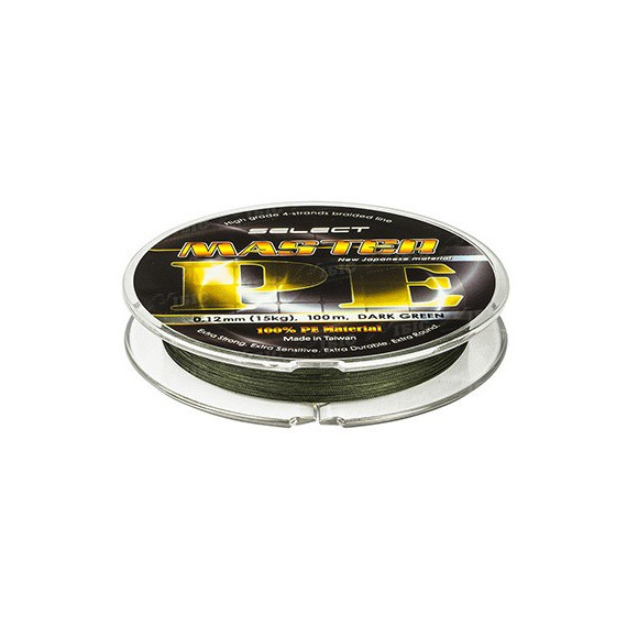 Шнур плетеный Select Master PE 100m 0.06мм 9кг Dark Green