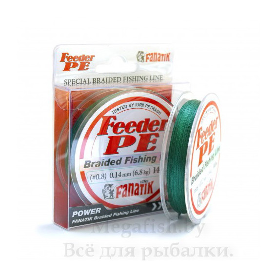 Шнур плетеный FANATIK Feeder PE X4 140m (#0,8) 0.14mm 6.8kg GREEN