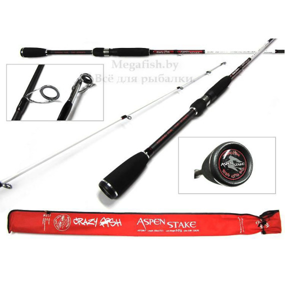 Удилище спиннинговое Сrazy Fish Aspen Stake AS762LT (3-15гр) 2,30м 2