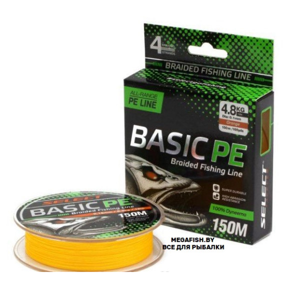 Шнур Select Basic PE X4 (100 м; 0.10 мм; orange)