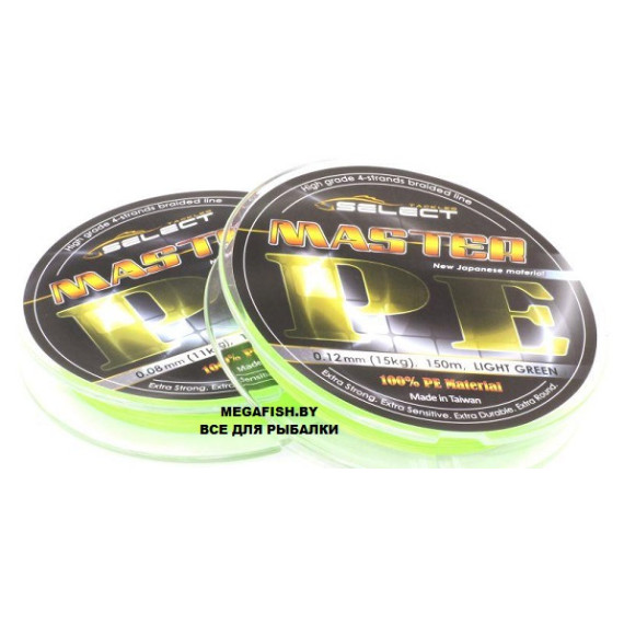 Шнур Select Master PE X4 (100 м; 0.18 мм; light green)