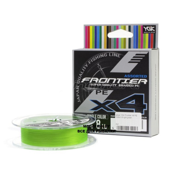 Шнур YGK Frontier X4 PE (100 м; #0.8; light green)