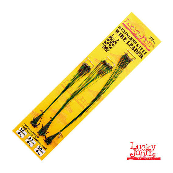 Поводки стальные 1x7 Lucky John Original SSW d-0.45мм набор 72шт