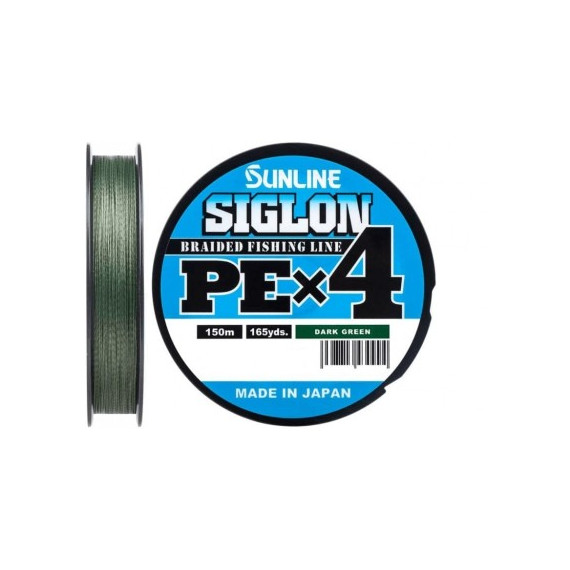 Шнур Sunline Siglon PE X4 (150 м; #1.5; dark green)