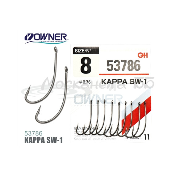 Одинарный крючок OWNER черный блест.ВС, колечко 53786-06
