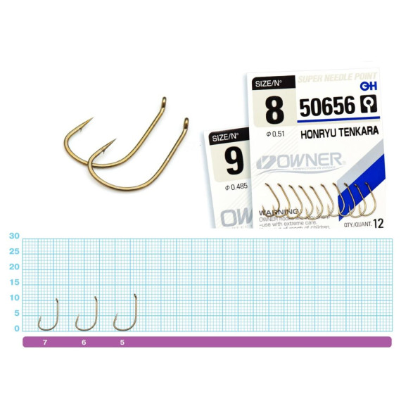 Одинарный крючок OWNER HONRYU TENKARA №10 (13шт)