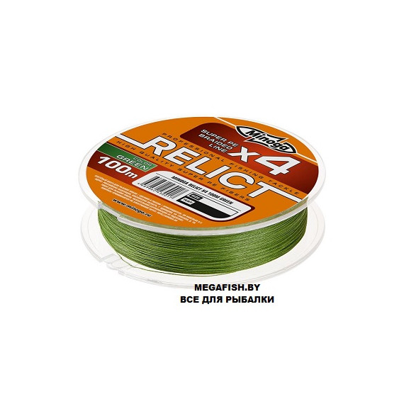 Плетеный шнур Minoga Relict Green X4 100м 0,14мм