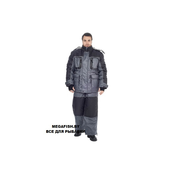 Костюм Huntsman Полюс LUX ткань Cell (р-р 60-62; 182-188 см) цвет Серый/Черный